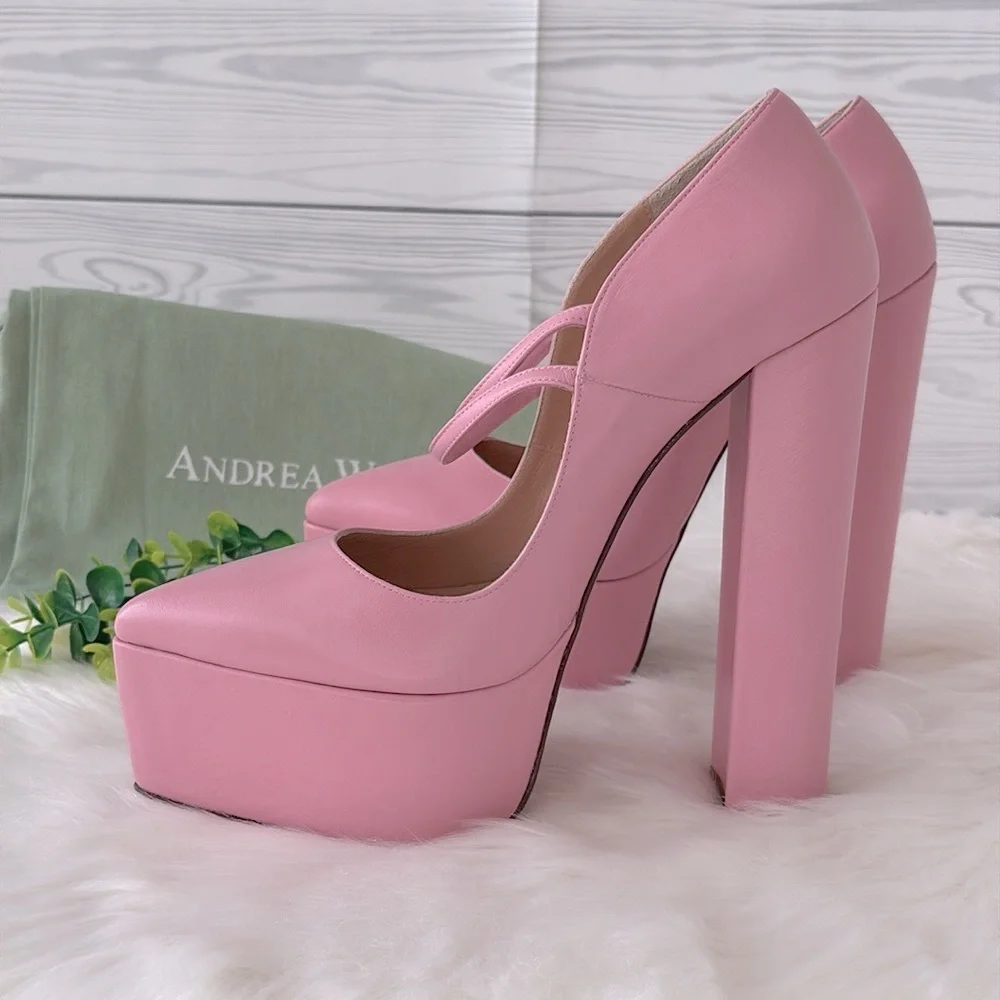 Andrea Wazen “Double Jeu”‎ Platform Mary Jane Pumps